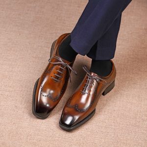 Men’s Wingtip Oxford Shoes – Classic Brogue Leather Dress Shoes