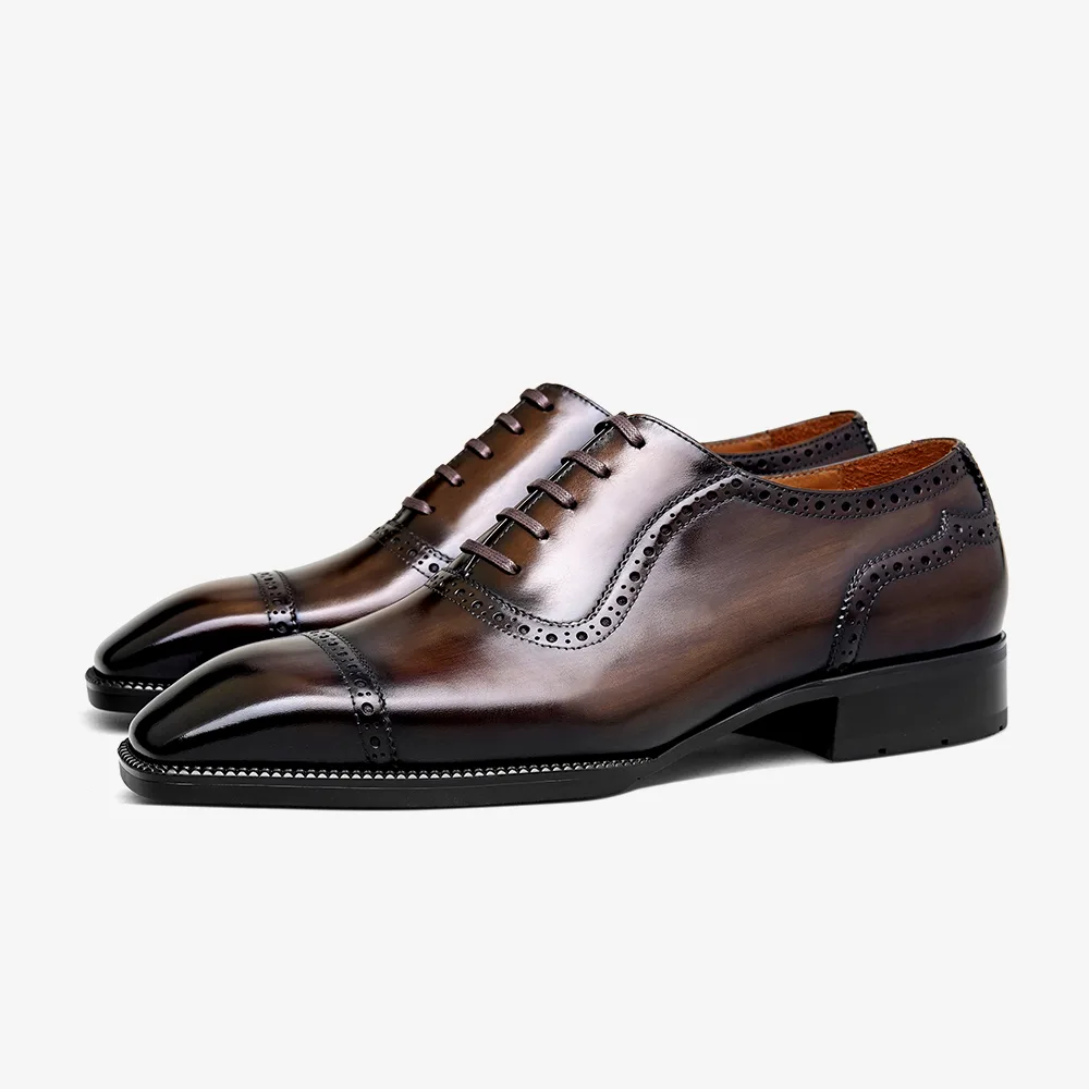 PATINASTAR Vintage Brown Quarter Brogue Oxford
