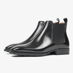 PATINASTAR Men’s Premium Hand‑Burnished Full‑Grain Leather Chelsea Boots Shoes