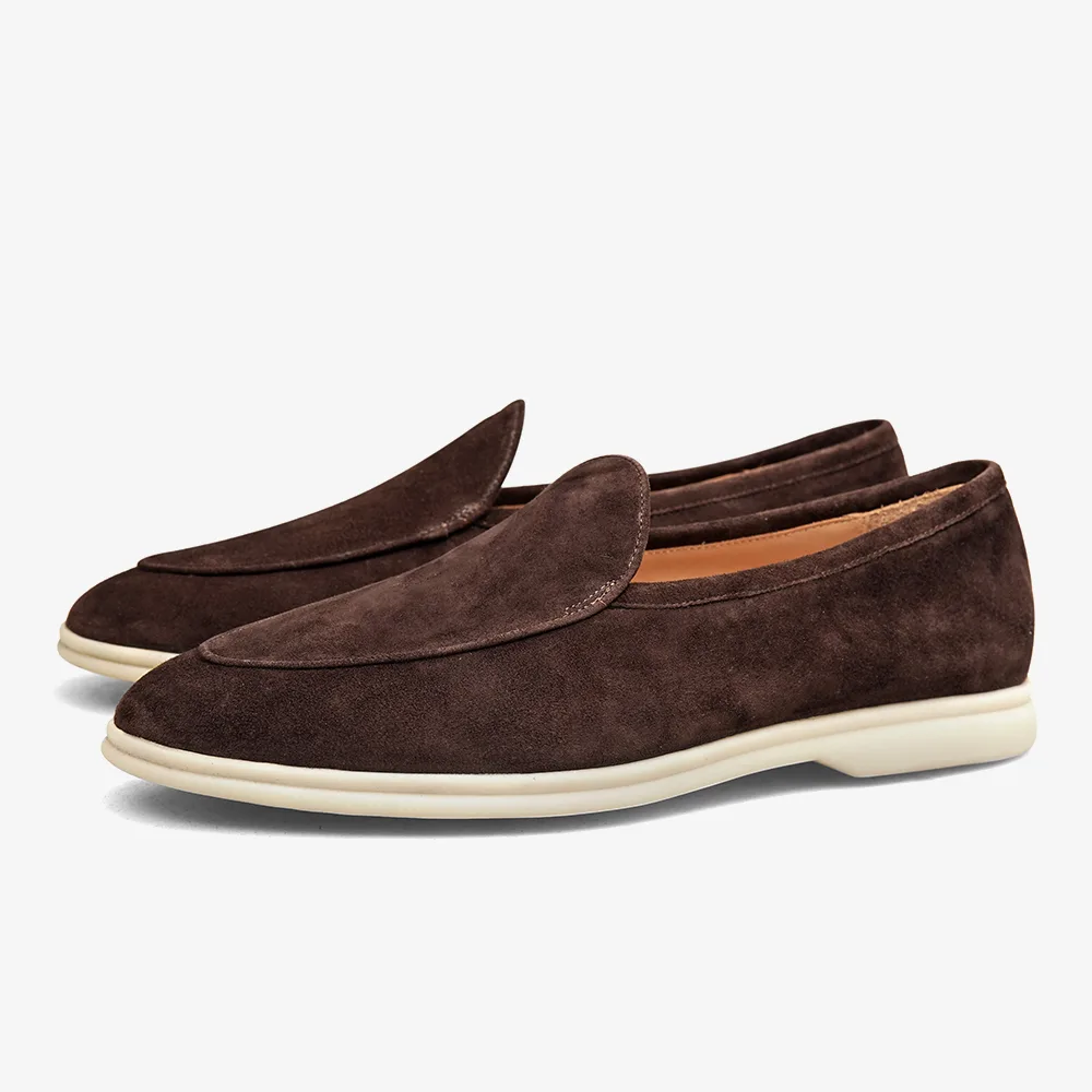 PATINASTAR Men’s Plain‑Vamp Slip‑On Suede Loafers Shoes