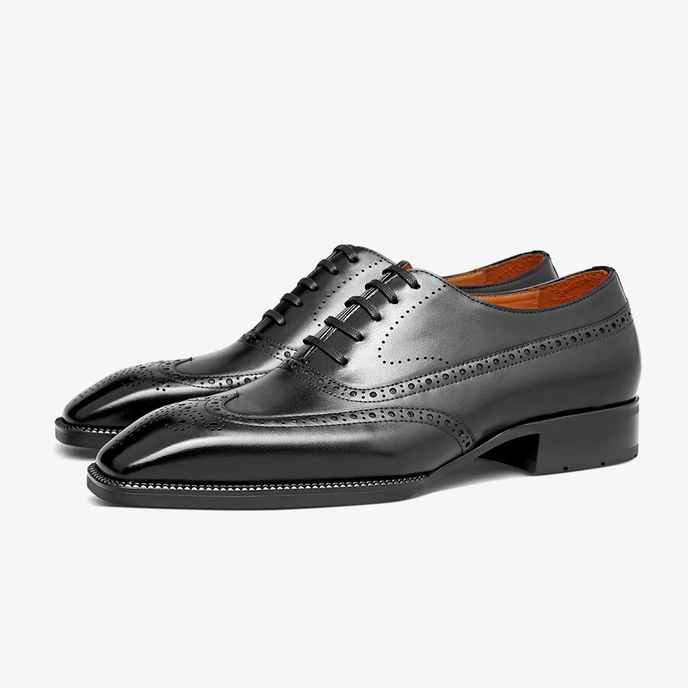 PATINASTAR Dark Brown Burnished Patina Oxford Shoes
