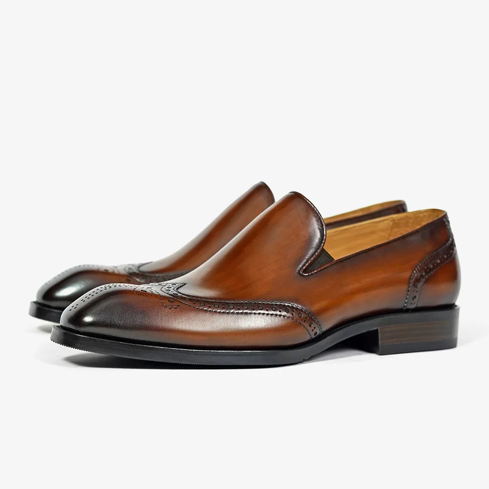 PATINASTAR Heritage Brogue Leather Loafers Shoes