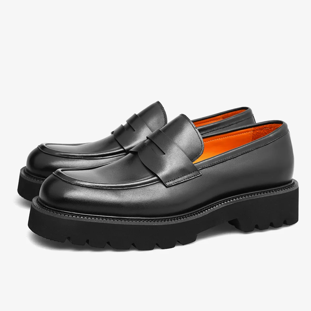 PATINASTAR Chunky Sole Slip-on Leather Shoes