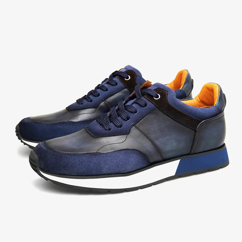 PATINASTAR Men’s Smart Casual Leather Sneakers Shoes
