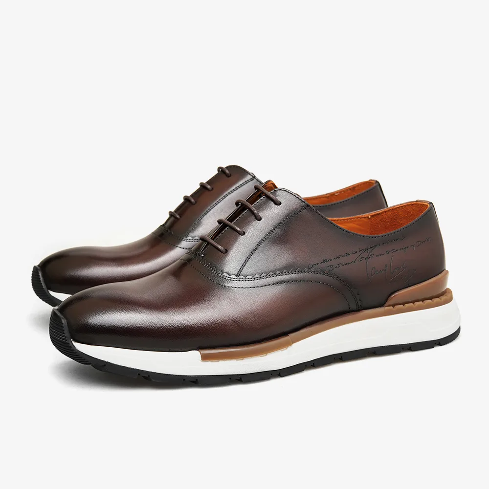 PATINASTAR Urban Distinctive Design Leather Sneakers Shoes for Men
