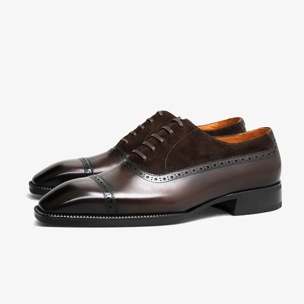 PATINASTAR Classic Brown Patina Cap-Toe Oxford Shoes
