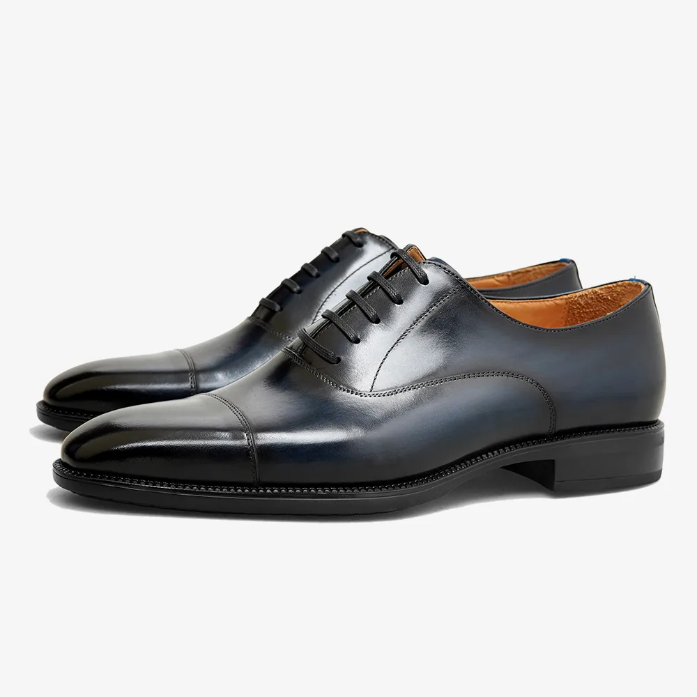 PATINASTAR Classic Hand Patina Cap Toe Oxford Shoes