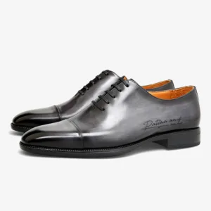 PATINASTAR Refined Laser-Engraved Leather Dress Shoes