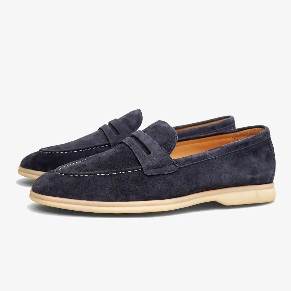 PATINASTAR Men’s Penny Slip‑On Casual Suede Loafers Shoes